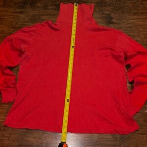 JCrew Outfitters Vintage USA 100% Cotton RED Turtleneck XL Women Long Sleeve